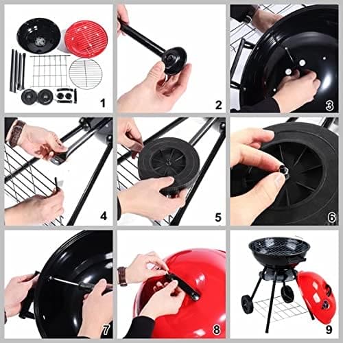 Charcoal Barbecue Grill, Barbecue Smoker Grill For Outdoor Cooking Camping, Heat Control Round BBQ Kettle, Portable Picnic Oven, Foldable Kebab Stove, Football Style BBQ Grill And Oven With Moving Stand, Trolley Grill Kettle Charcoal Barbecue Grill, Barbecue Smoker Grill For Outdoor Cooking Camping, Heat Control Round BBQ Kettle, Portable Picnic Oven, Foldable Kebab Stove, Football Style BBQ Grill And Oven With Moving Stand, Trolley Grill Kettle